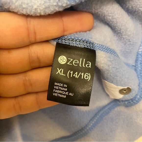Zella Athletic Performance chunky cozy fleece hoodie blue print XL 14-16 NWT - Picture 9 of 12